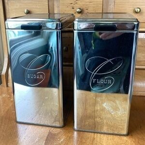 MCM Canisters Ransburg CHROME SUGAR & FLOUR CANISTERS